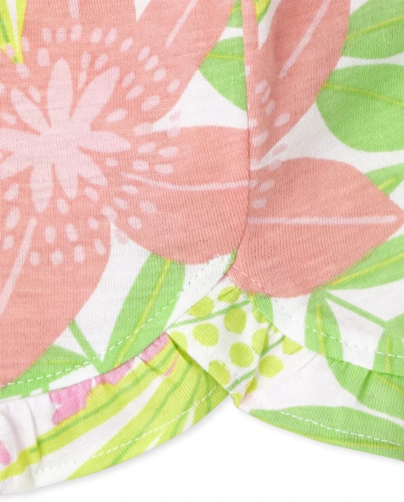 Baby Girls Tropical Ruffle Shorts 3-Pack