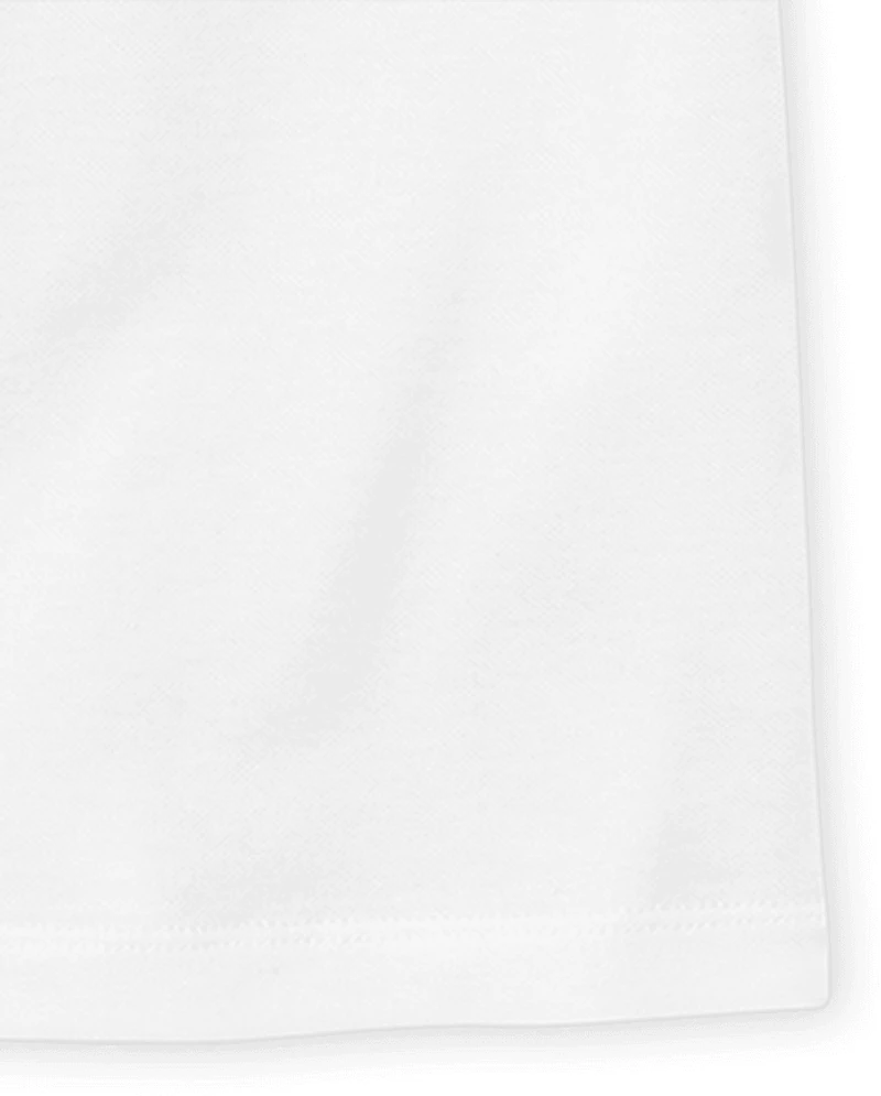 Girls Uniform Ruffle Soft Stretch Pique Polo 4-Pack - Plus