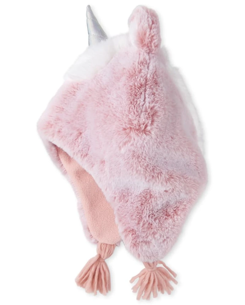 Toddler Girls Unicorn Hat And Mittens Set