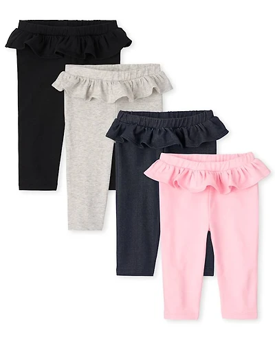 Lot de 4 pantalons à volants pour bébé fille