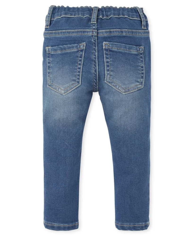 Baby And Toddler Girls Knit Denim Jeggings 3-Pack