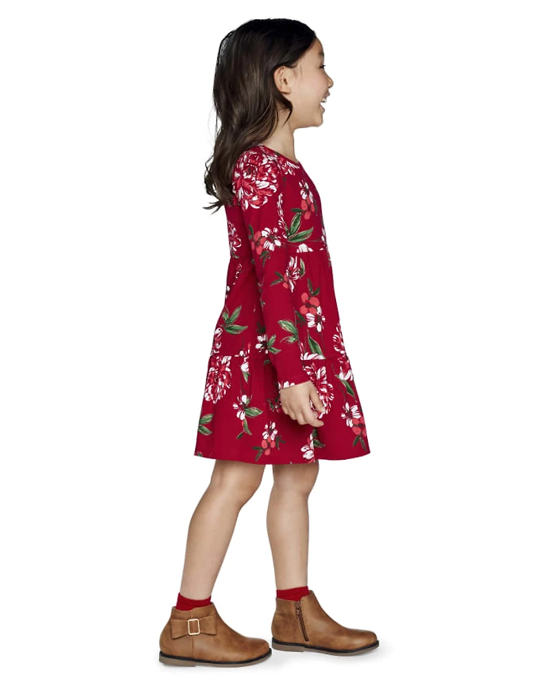 Baby And Toddler Girls Floral Tiered Dress