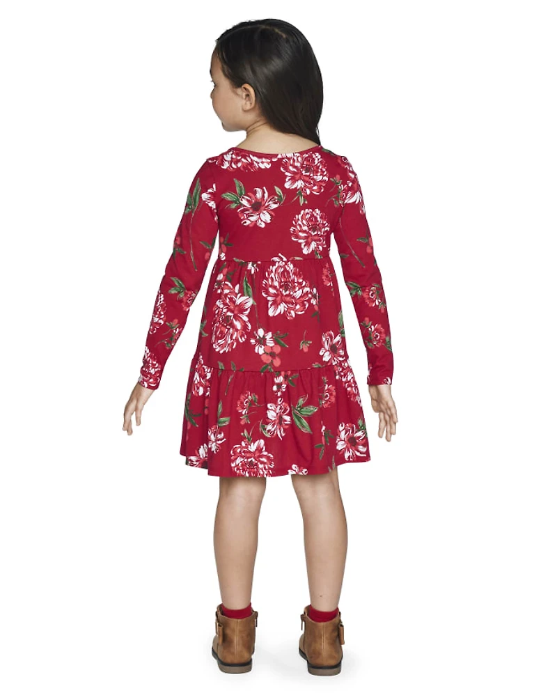 Baby And Toddler Girls Floral Tiered Dress