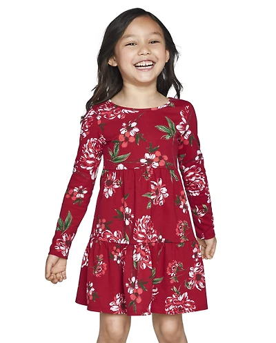 Baby And Toddler Girls Floral Tiered Dress