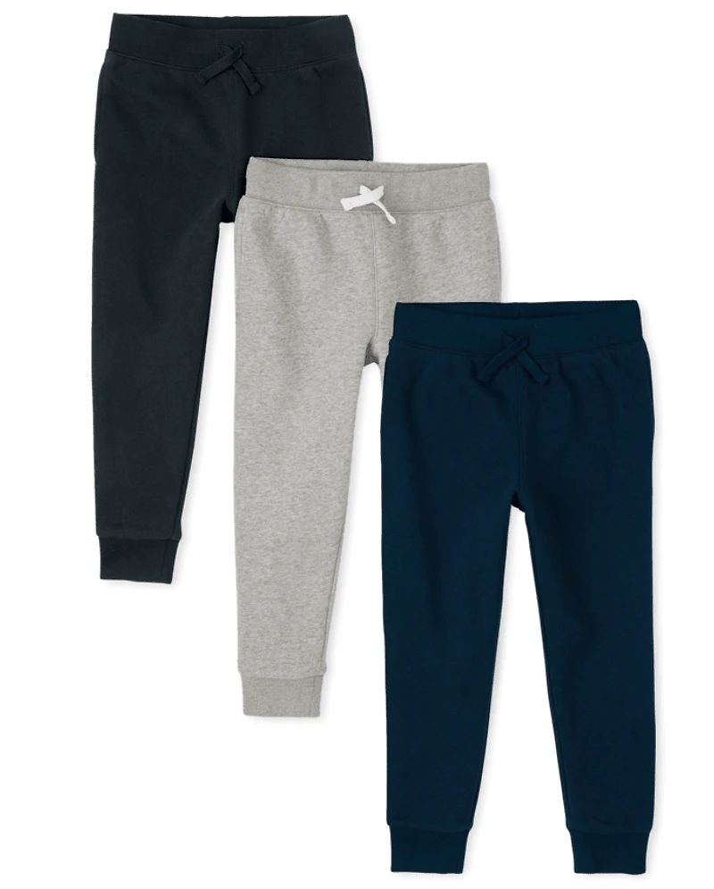 Kids French Terry Jogger Pants 3-Pack
