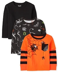 Toddler Boys Halloween Top 3-Pack