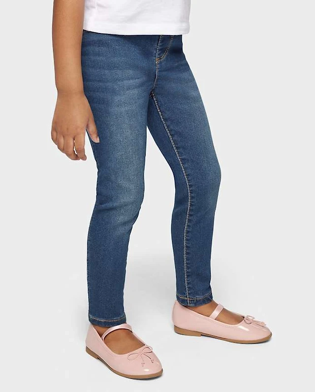 Baby And Toddler Girls Knit Denim Jeggings