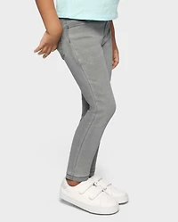 Baby And Toddler Girls Knit Twill Jeggings