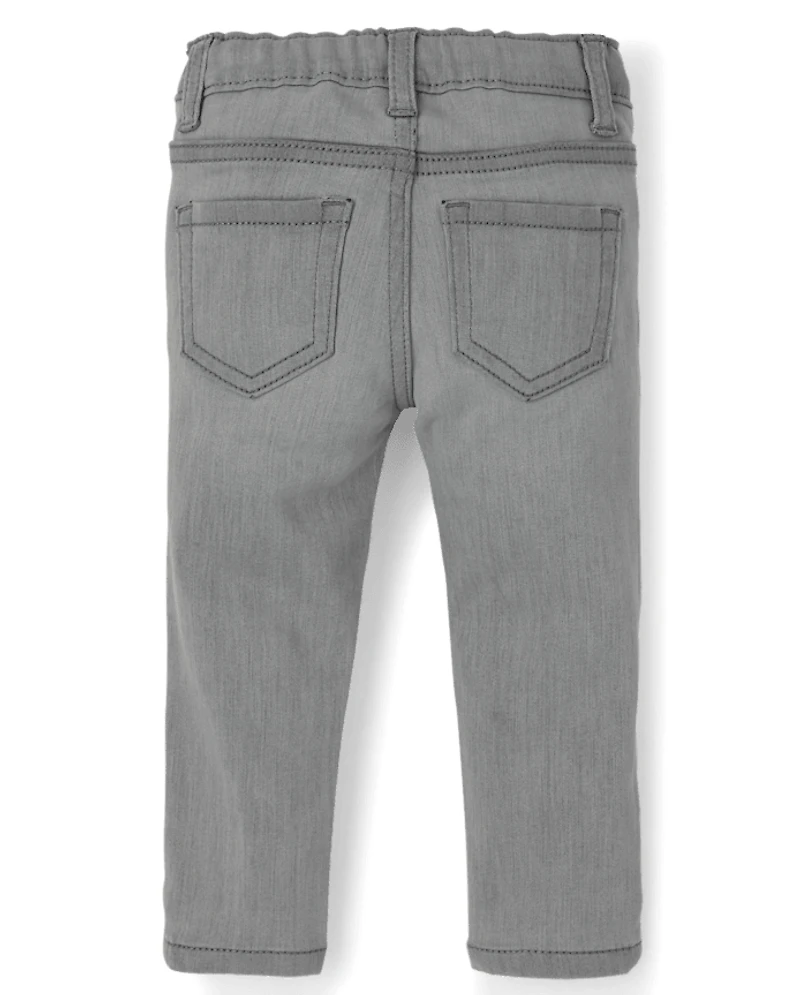 Baby And Toddler Girls Knit Twill Jeggings