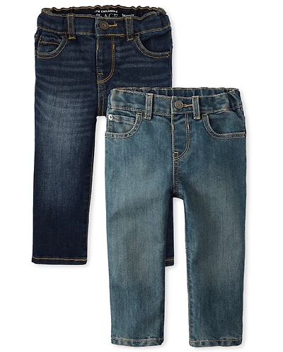 Lot de 2 jeans skinny stretch basiques pour bébés et tout-petits garçons