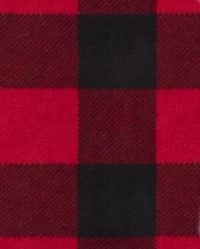 Kids Matching Family Bear Buffalo Plaid Snug Fit Cotton And Fleece Pajamas