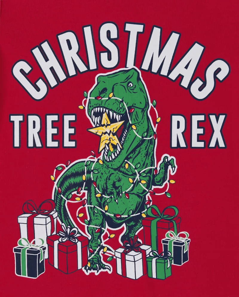 Baby And Toddler Matching Family Glow Christmas Tree-Rex Snug Fit Cotton Pajamas