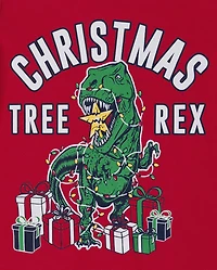 Baby And Toddler Matching Family Glow Christmas Tree-Rex Snug Fit Cotton Pajamas