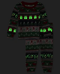 Baby And Toddler Glow Christmas Fairisle Snug Fit Cotton Pajamas