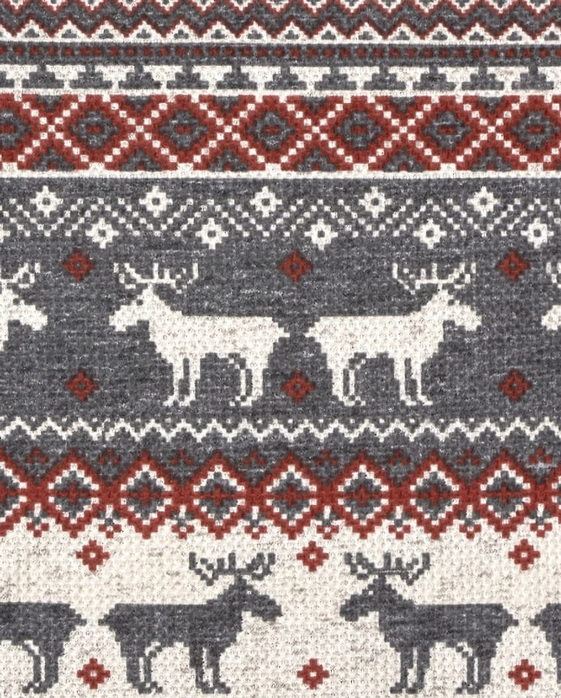 Baby And Toddler Matching Family Thermal Reindeer Fairisle Snug Fit Cotton Pajamas