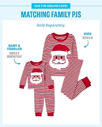 Baby And Toddler Santa Striped Snug Fit Cotton Pajamas