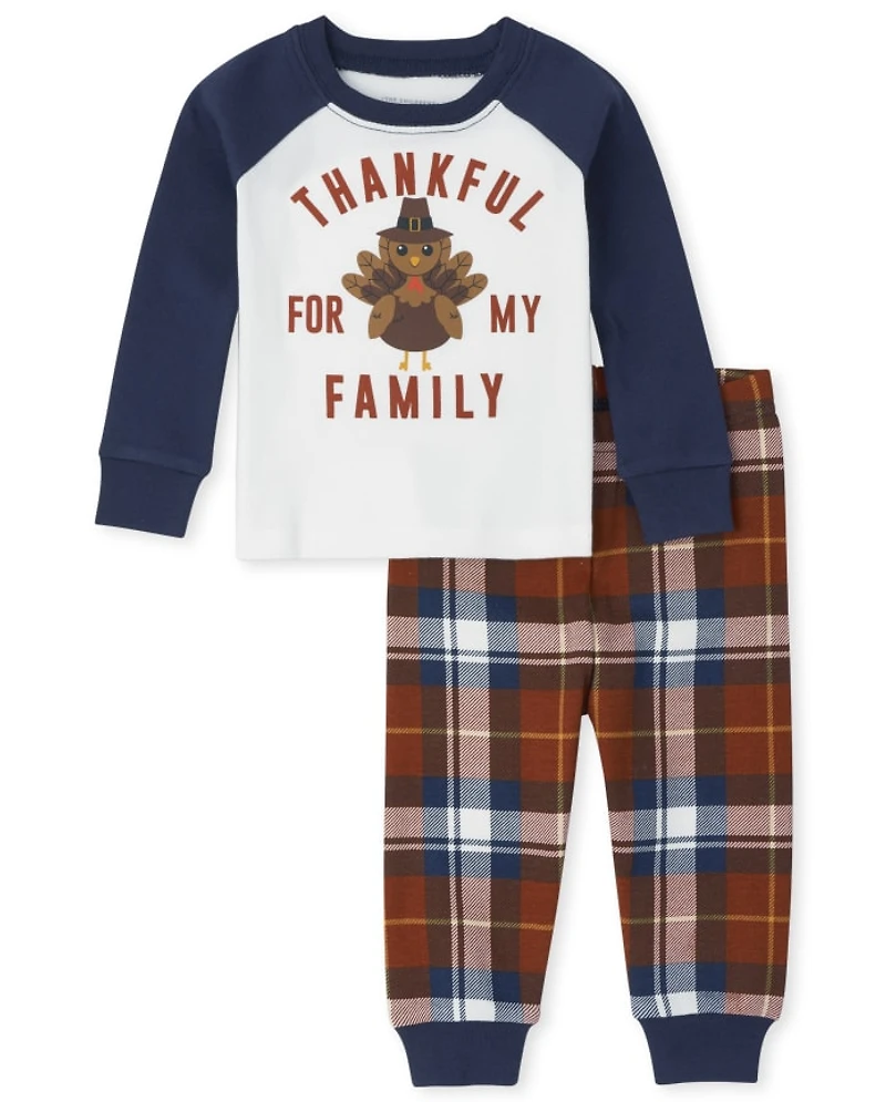 Baby And Toddler Matching Family Thanksgiving Snug Fit Cotton Pajamas