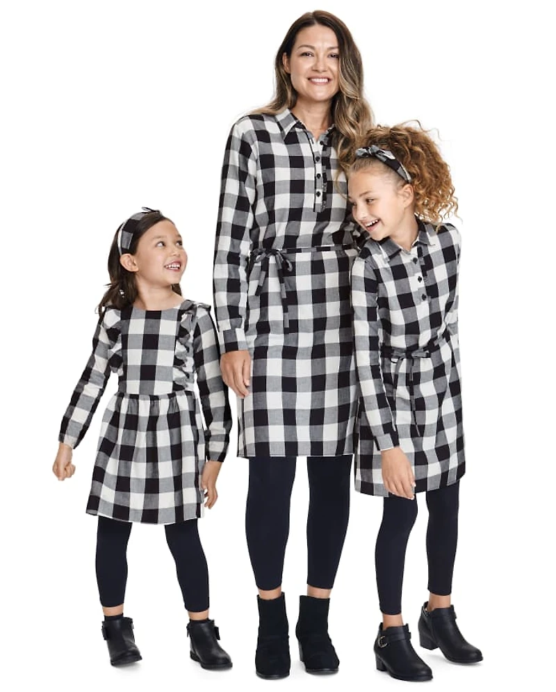 Womens Matching Family Buffalo Plaid Shirt Dress