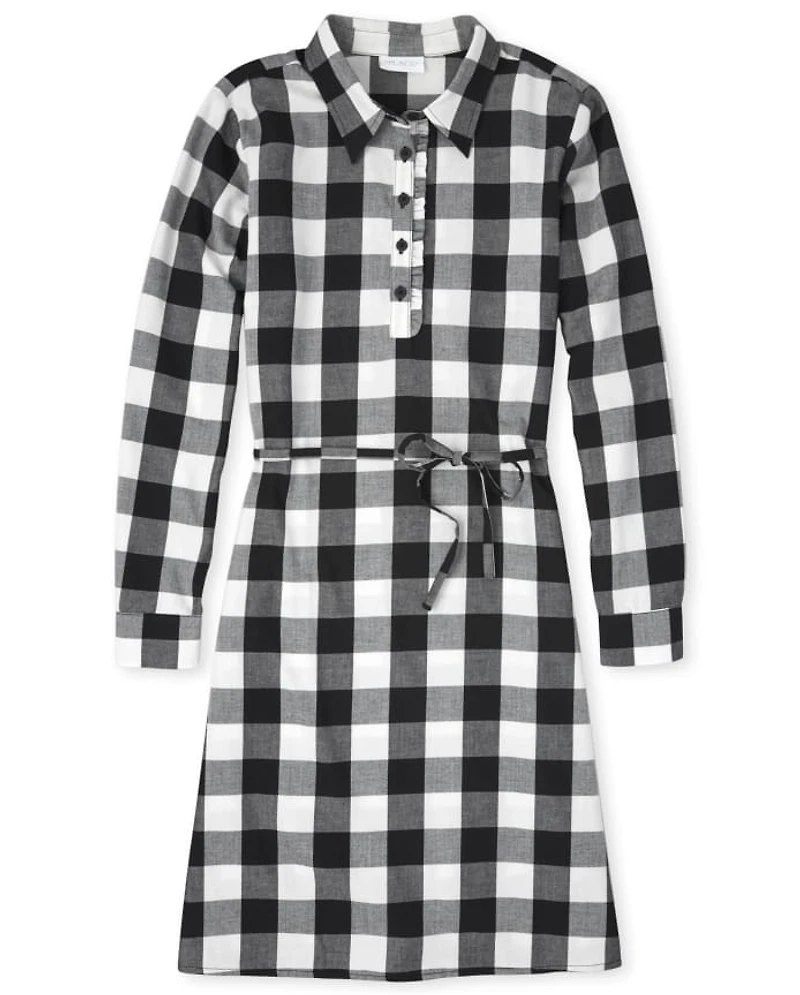 Womens Matching Family Buffalo Plaid Shirt Dress