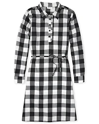 Womens Matching Family Buffalo Plaid Shirt Dress
