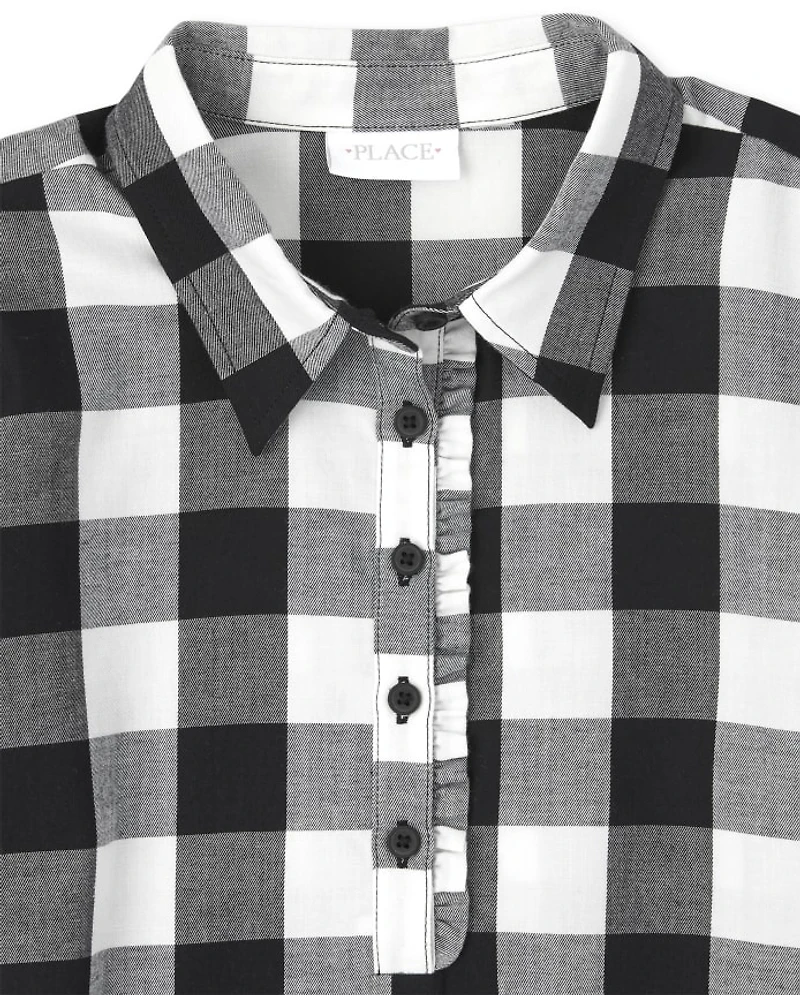 Womens Matching Family Buffalo Plaid Shirt Dress