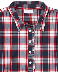 Womens Matching Family Plaid Shirt Dress