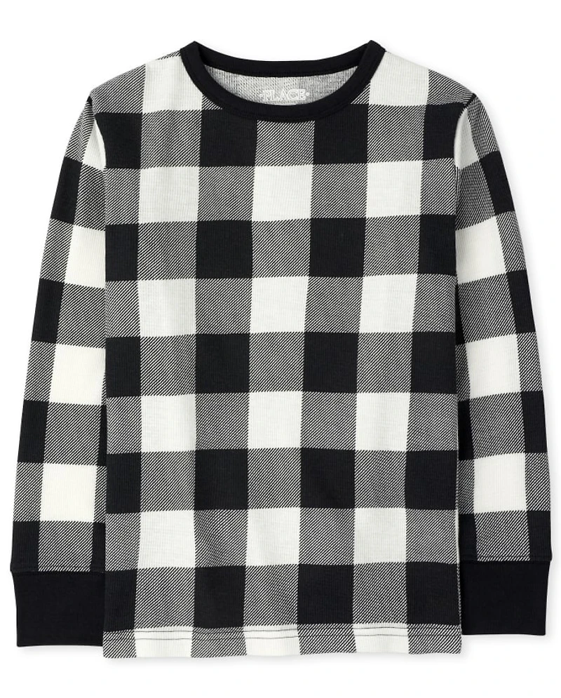 Boys Buffalo Plaid Thermal Top