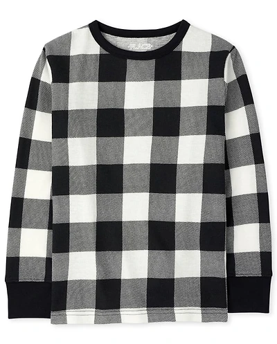 Boys Buffalo Plaid Thermal Top