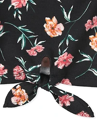 Girls Tie Front Thermal Top