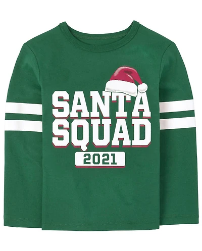 Baby And Toddler Matching Family Santa Squad Graphic Tee
