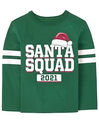 Baby And Toddler Matching Family Santa Squad Graphic Tee