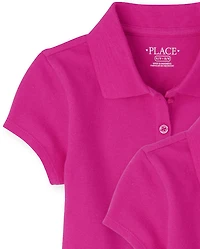 Girls Uniform Ruffle Pique Polo 3-Pack
