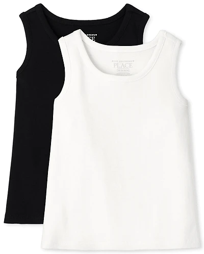 Toddler Girls Ribbed Tank Top 2-Pack