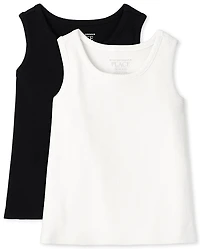 Toddler Girls Ribbed Tank Top 2-Pack