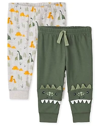Baby Boys Dino Pants 2-Pack