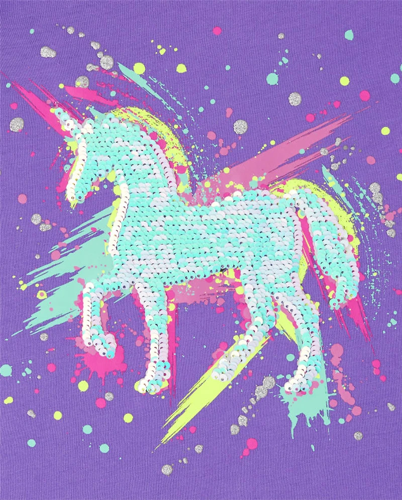 Girls Flip Sequin Tie Front Top