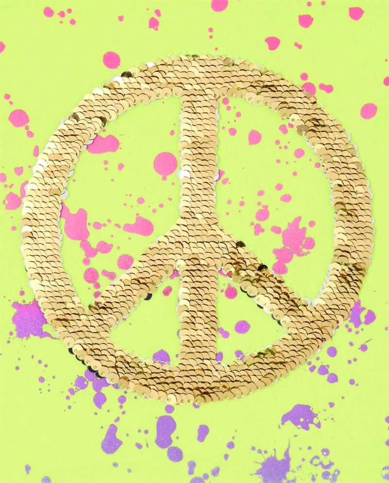 Girls Flip Sequin Tie Front Top