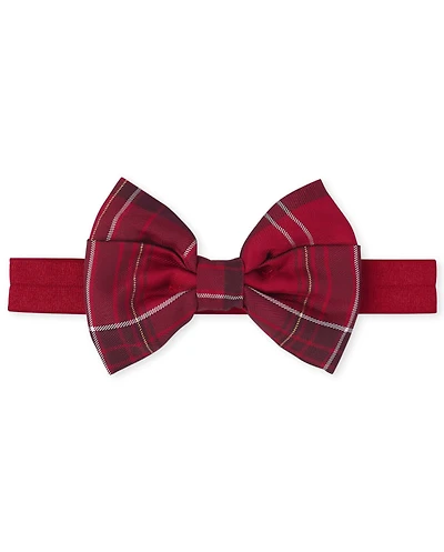 Toddler Girls Plaid Bow Velour Headwrap