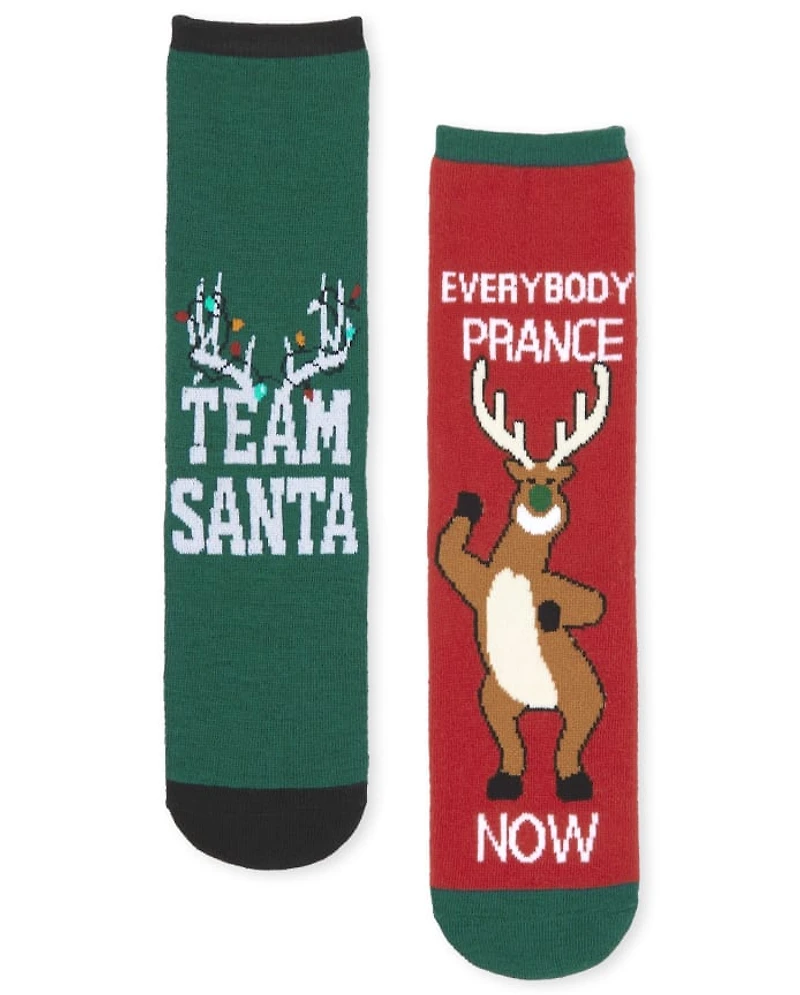 Boys Reindeer Crew Socks 3-Pack