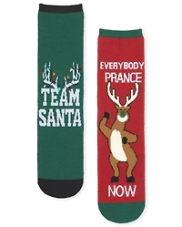 Boys Reindeer Crew Socks 3-Pack