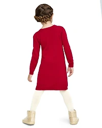 Baby And Toddler Girls Sequin Love Sweater Dress