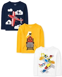 Toddler Boys Vehicle Graphic Tee 3-Pack
