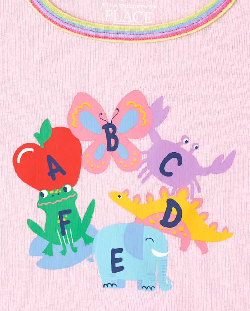Baby And Toddler Girls Alphabet Snug Fit Cotton Pajamas