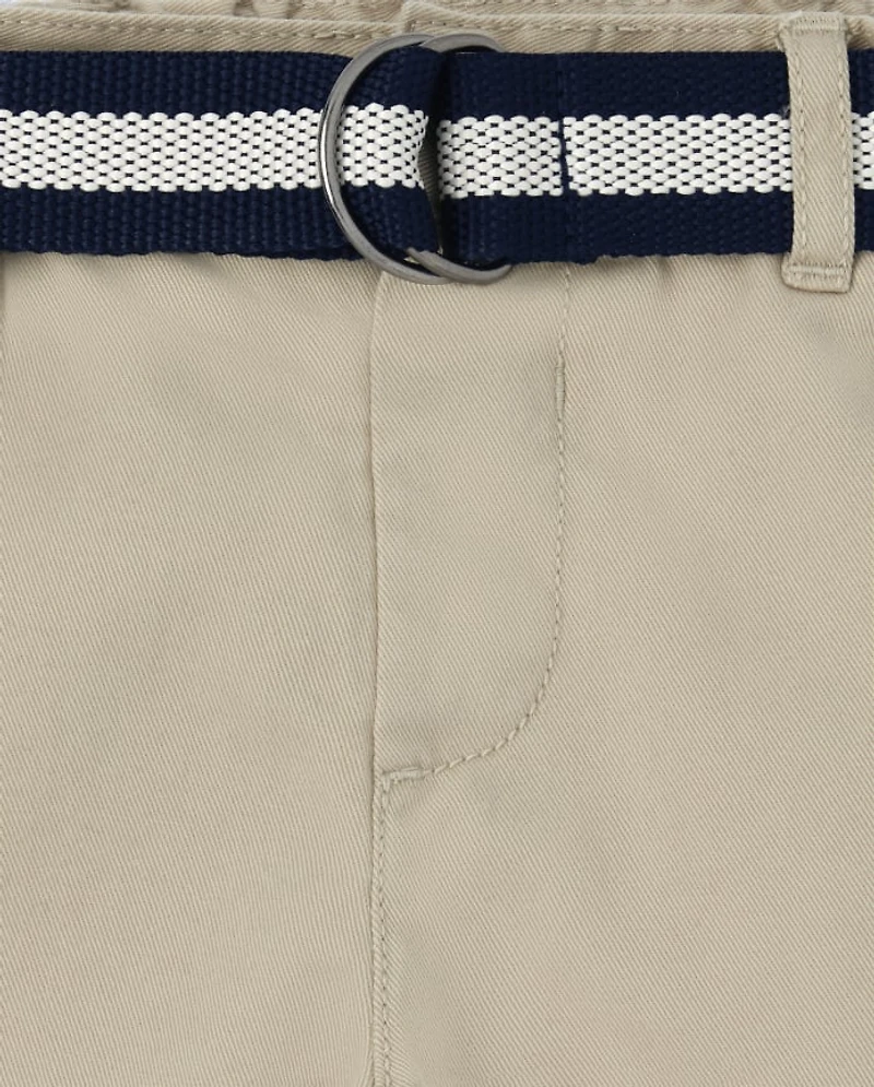 Baby And Toddler Boys Belted Chino Shorts