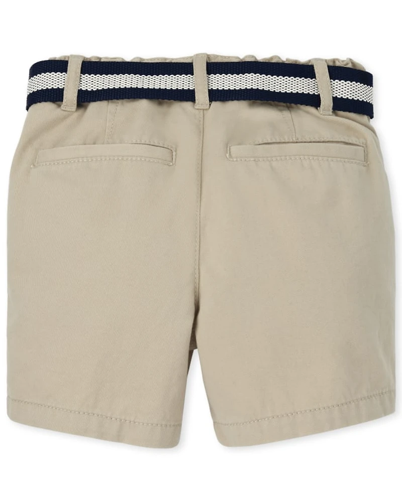 Baby And Toddler Boys Belted Chino Shorts