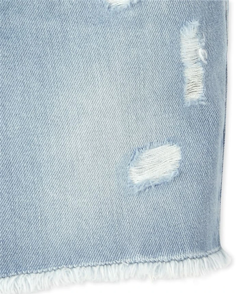 Girls Denim Midi Shorts