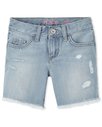 Girls Denim Midi Shorts