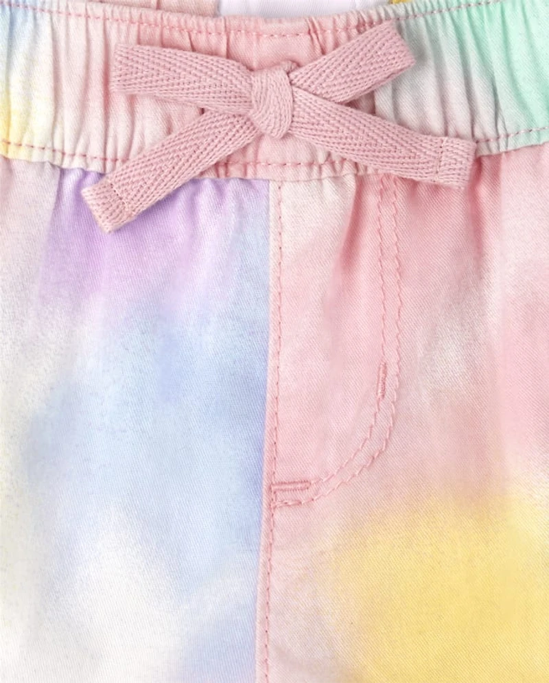 Girls Print Twill Pull On Shorts 2-Pack