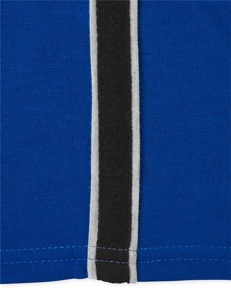 Boys Side Stripe Pajama Shorts