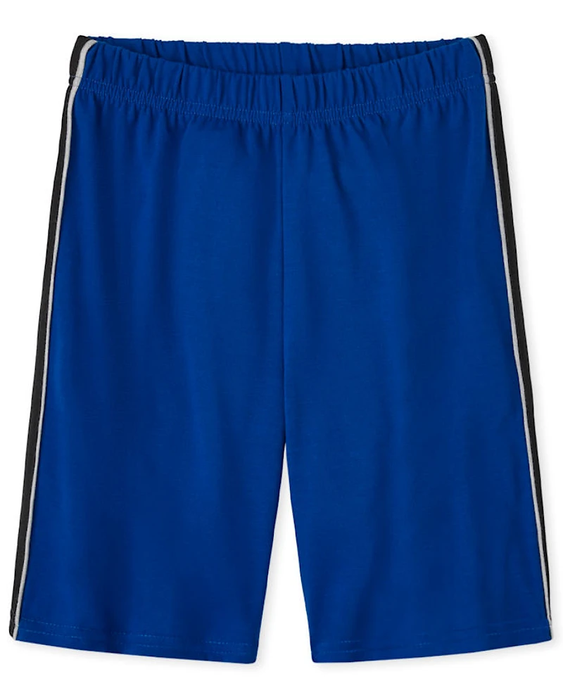 Boys Side Stripe Pajama Shorts